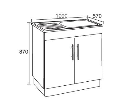 1000 x 570mm White Polyurethane Laundry Cabinet - PeakReno