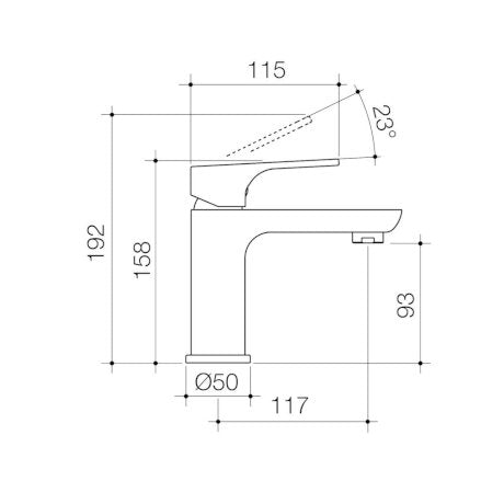 Caroma Urbane Basin Mixer - PeakReno