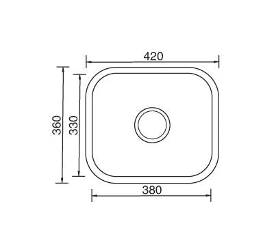 360mm Stainless Steel Undermount Kitchen Sink - PeakReno