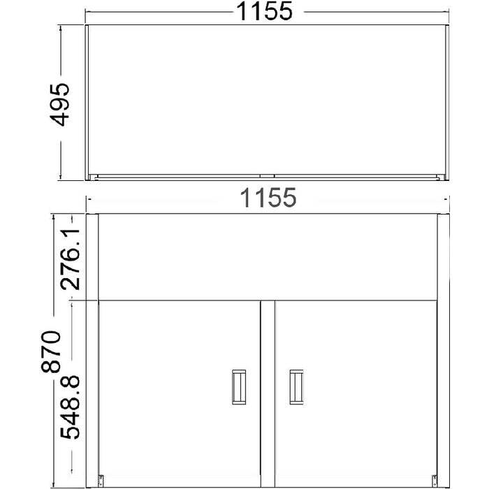 45L + 45L ( 1160 x 500mm ) Laundry Tub Cabinet - PeakReno