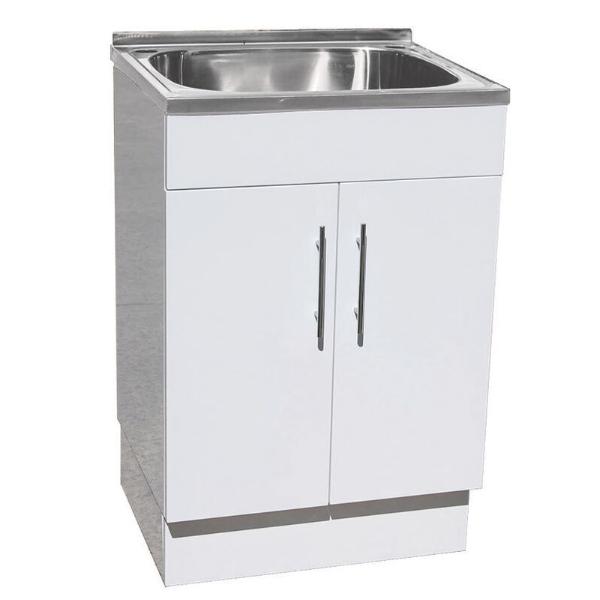 600 x 500mm White Polyurethane Laundry Cabinet - PeakReno