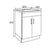 600mm White Polyurethane Ceramic Top Laundry Cabinet - PeakReno