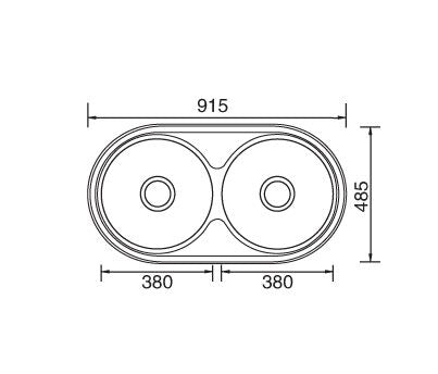 920mm Round Double Bowl Stainless Steel Inset Kitchen Sink - PeakReno