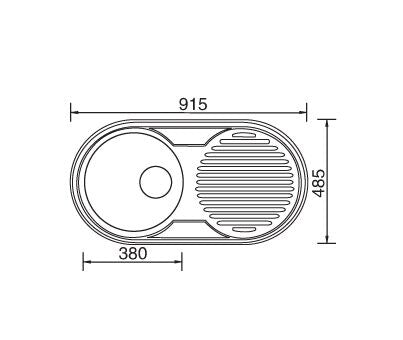 920mm Round Single Bowl Stainless Steel Inset Kitchen Sink - PeakReno