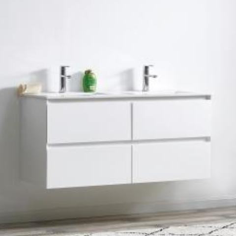 Aiko 1200mm Four Drawers Double Bowls Wall Hung Vanity - PeakReno