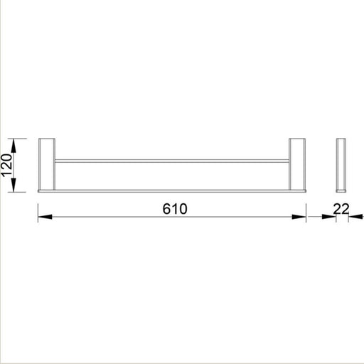 Aiko 600mm Double Towel Rail - PeakReno