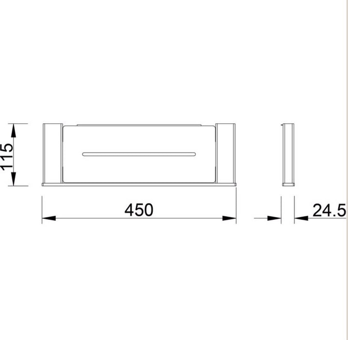 Aiko Bathroom Chrome Shelf - PeakReno