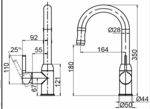 Arrow Pull Out Kitchen Sink Mixer - PeakReno