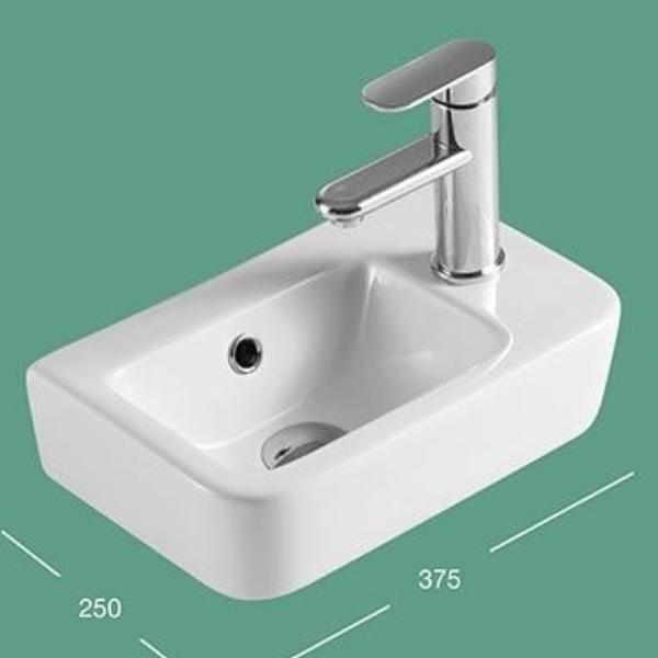 Bliss 375x250mm Wall Hung Basin (Left or Right Hand Bowl) - PeakReno