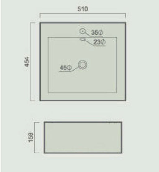 Bliss 510 x 454mm Wall Hung Basin - PeakReno