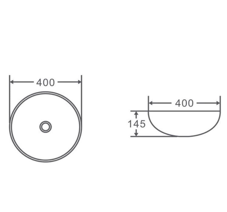 Bliss Round Ultra Thin Edge Round 400mm Above Counter Basin - PeakReno