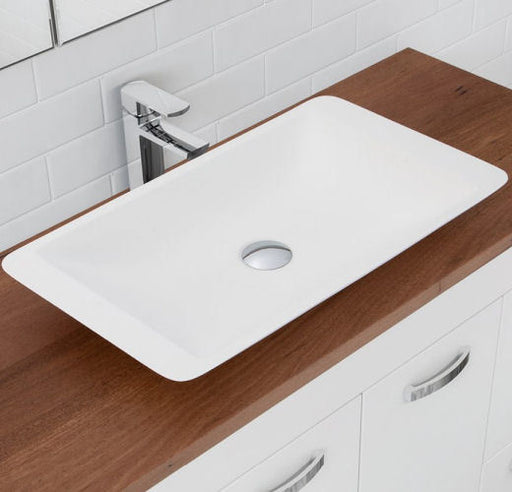 Bliss Soild Surface 600x300mm Matt White Above Counter Basin - PeakReno