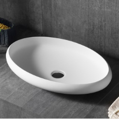 Bliss Soild Surface 600 x400mm Oval Above Counter Basin - PeakReno