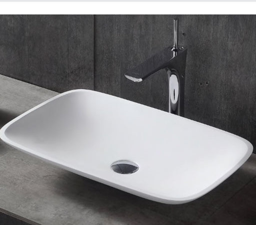 Bliss Soild Surface 600mm Rectangular Above Counter Basin - PeakReno