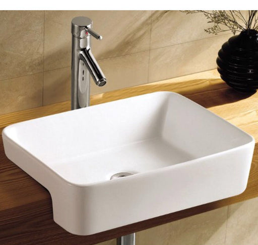 Bliss Rectangular 480mm Semi-recessed Basin - PeakReno