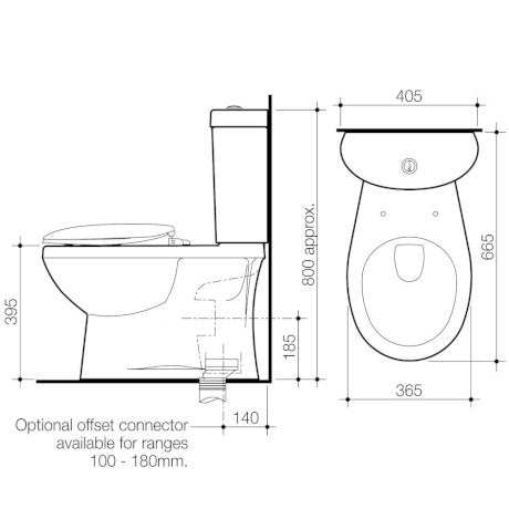 Caroma Profile Close Coupled Toilet - PeakReno