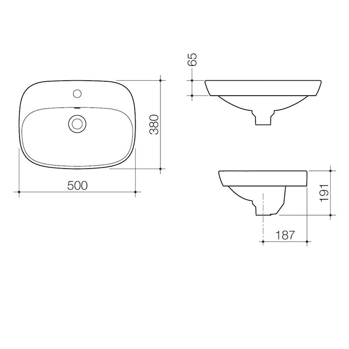 Caroma Contura 500 Inset Basin - PeakReno