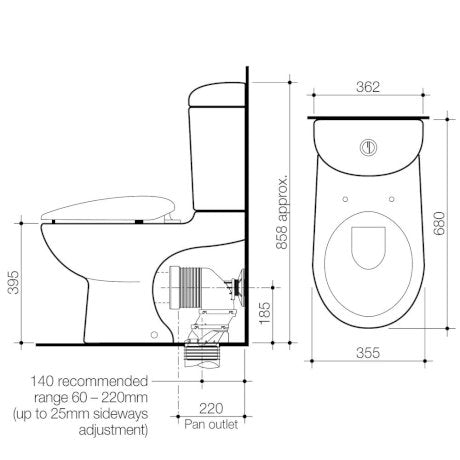 Caroma Leda Wall Faced Toilet Suite - PeakReno