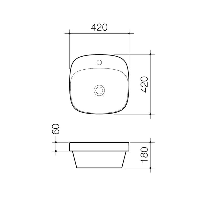 Caroma Moon 420 Inset Basin - PeakReno