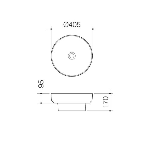 Caroma Sculptural Inset Basin No Taphole 405mm - PeakReno