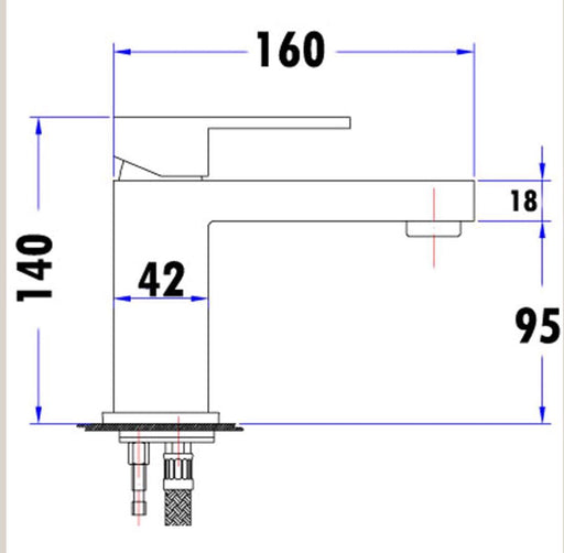 Rosa Square Basin Mixer - PeakReno