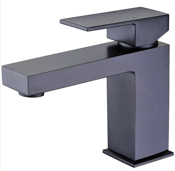 Rosa Matt Black Square Basin Mixer - PeakReno