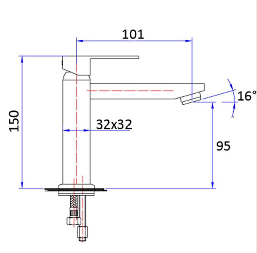 Classic Compact Square Basin Mixer ( Style S ) - PeakReno