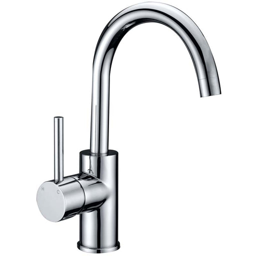 Classic Pin Lever Round Gooseneck Basin Mixer - PeakReno