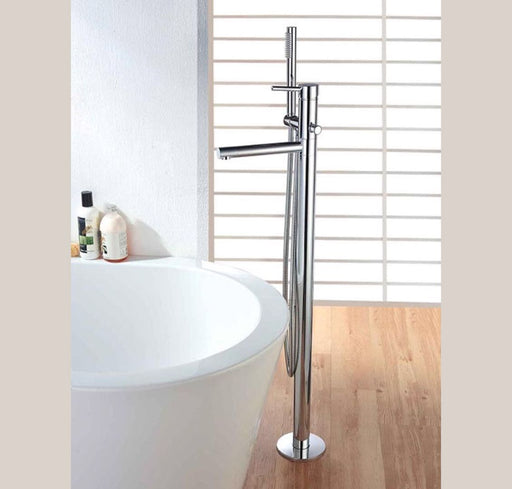 Classic Round Floor Standing Bath Mixer With Hand Shower - PeakReno