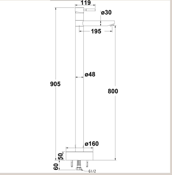 Classic Round Floor Standing Bath Mixer - PeakReno