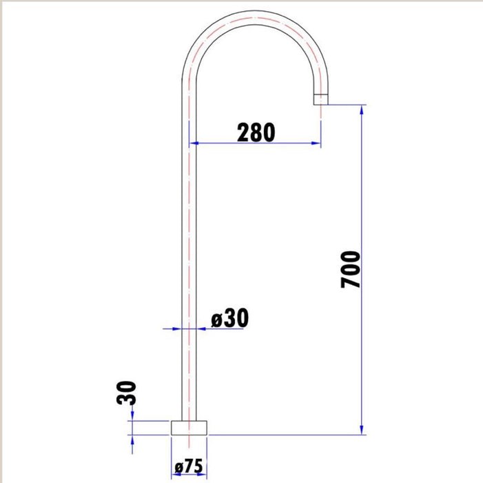 Classic Round Floor Standing Bath Spout - PeakReno