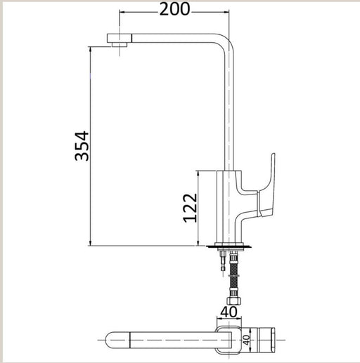 Classic Soft Square Swival Kitchen Mixer - PeakReno