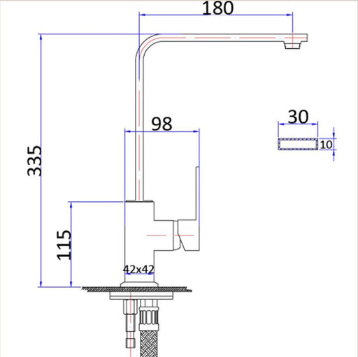 Rosa Square Swival Kitchen Sink Mixer - PeakReno