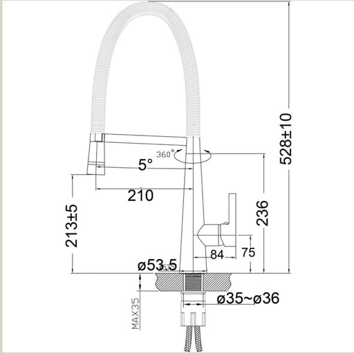 Classic Tall Pull Down Swivel LED Kitchen Mixer - PeakReno