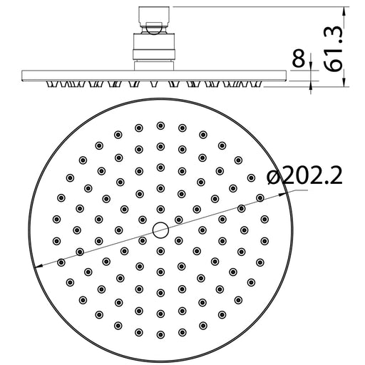 Cora 200mm Round Brass Shower Head - PeakReno