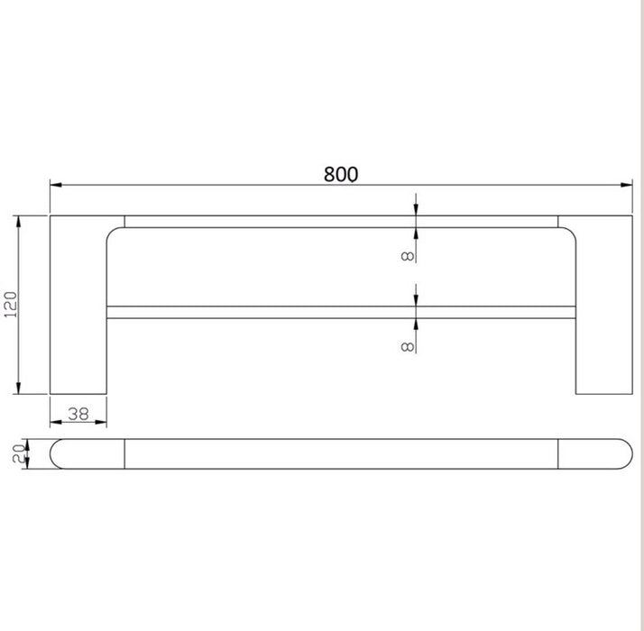 Cora 600mm Double Towel Rail - PeakReno