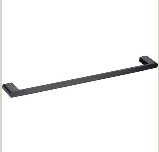 Cora 600mm Matt Black Single Towel Rail - PeakReno