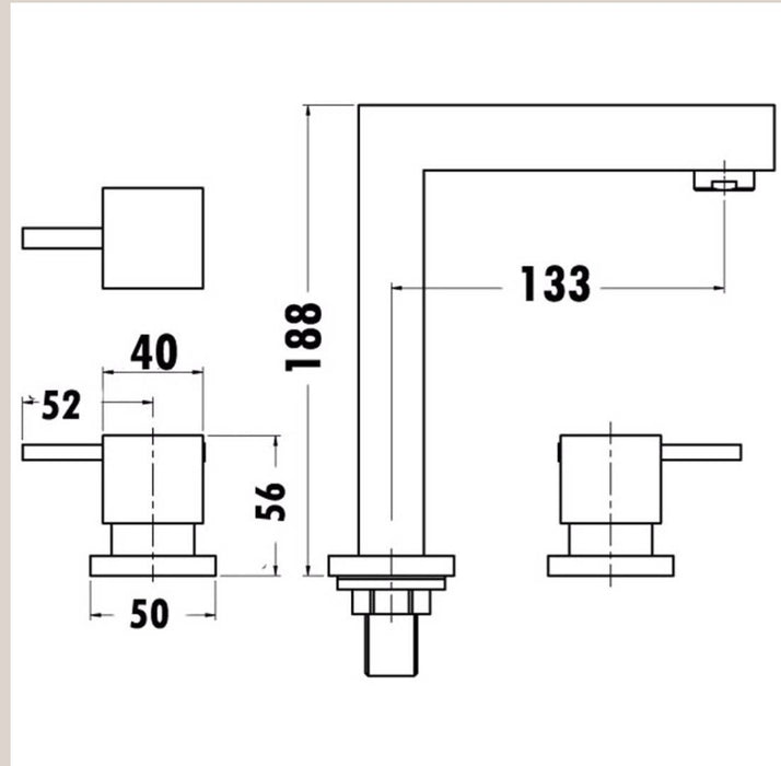 Cube Basin Tap Set - PeakReno