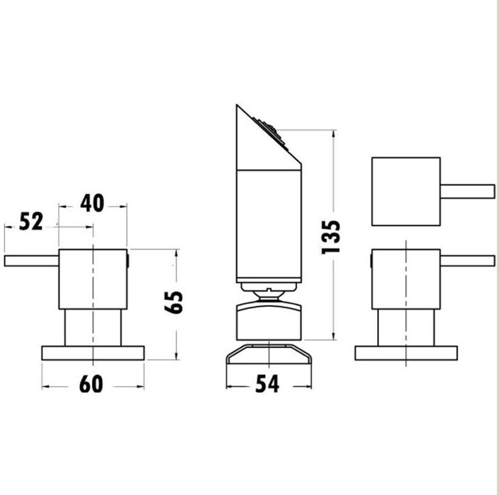 Cube Shower Tap Set - PeakReno