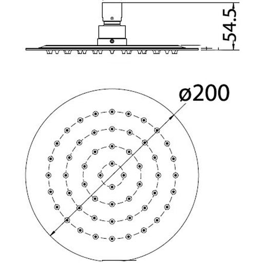 Dove 200mm Round Shower Head - PeakReno