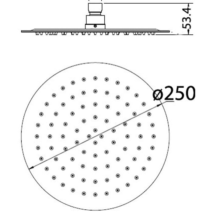 Dove 250mm Round Shower Head - PeakReno