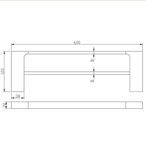 Eden 600mm Double Towel Rail - PeakReno