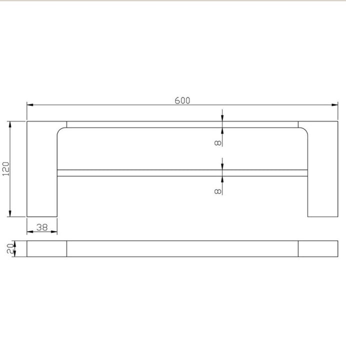 Eden 600mm Double Towel Rail - PeakReno