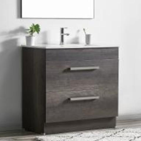 Eden 900mm Timber Veneer Vanity With Ceremic Basin - PeakReno