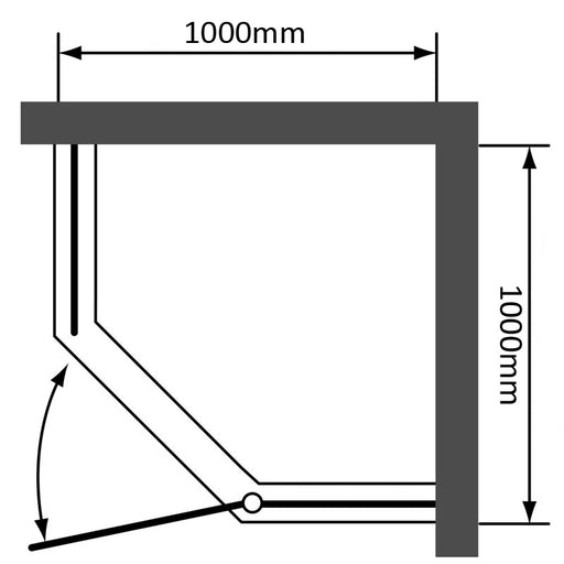 Everlasting 1000x1000mm Diamond Semi-frameless Shower Screen - PeakReno