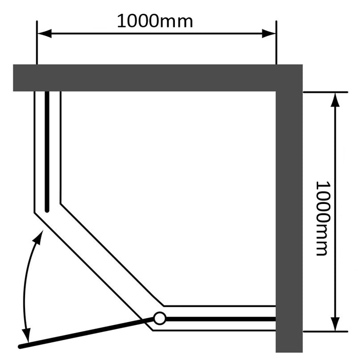 Everlasting 1000x1000mm Diamond Semi-frameless Shower Screen - PeakReno