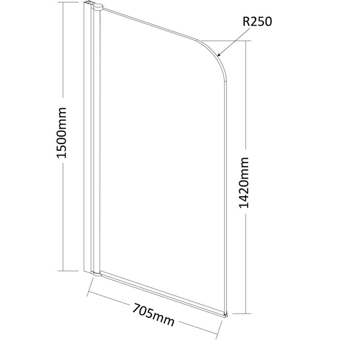 Everlasting 700mm x 1500mm Swivel Bath Screen - PeakReno