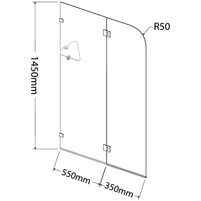 Everlasting 900mm x 1450mm Bath Screen - PeakReno