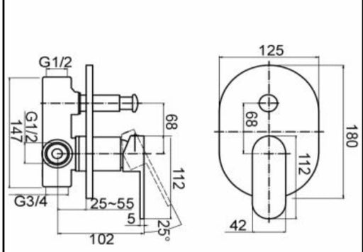 Glide Shower & Bath Mixer Diverter - PeakReno