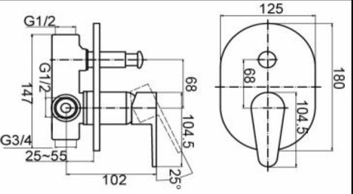 Grace Shower & Bath Mixer Diverter - PeakReno